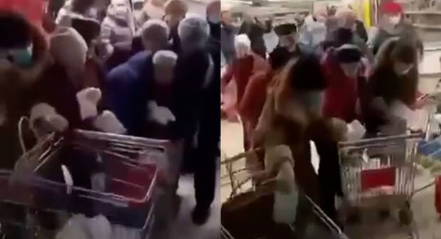Rusiyada marketdə şəkər tozu üstündə dava – FOTO/VİDEO