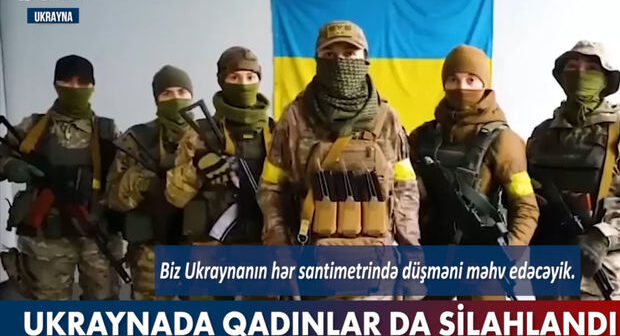 Ukraynalı qadınlar silahlanıb orduya qoşuldu – VİDEO
