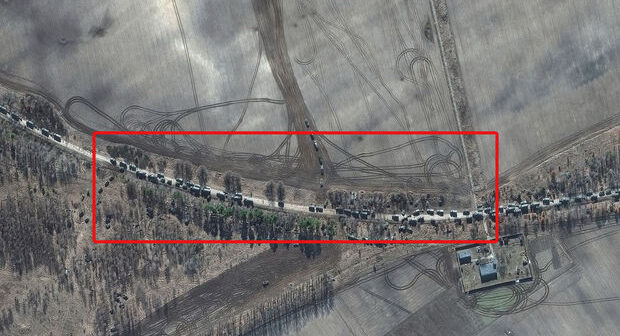 Rusiya hərbçilərinin 64 kilometrlik karvanı Kiyevə doğru hərəkət edir – FOTO