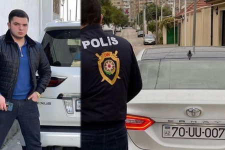 İş adamı Yaşar Cabbarovun övladları saxta nömrəli avtomobil sürür, polis formasında gəzir -FOTO,VİDEO