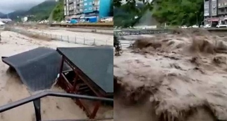 Türkiyədə sel suları Kastamonu şəhərinə ciddi ziyan vurdu – Video