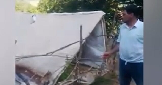 Qəzalı evi olan Lerik sakini çadırda yaşayır – Video