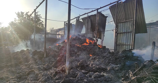 Şabrandakı yanğında 13 ev yandı – Fotolar