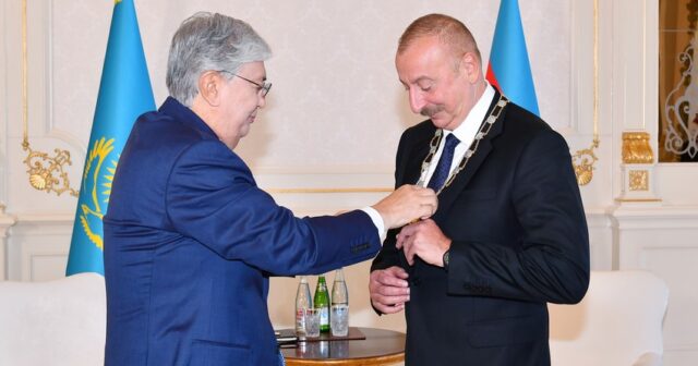 İlham Əliyev Qazaxıstanın “Altın kıran” – “Qızıl qartal” ali ordeni ilə təltif olundu